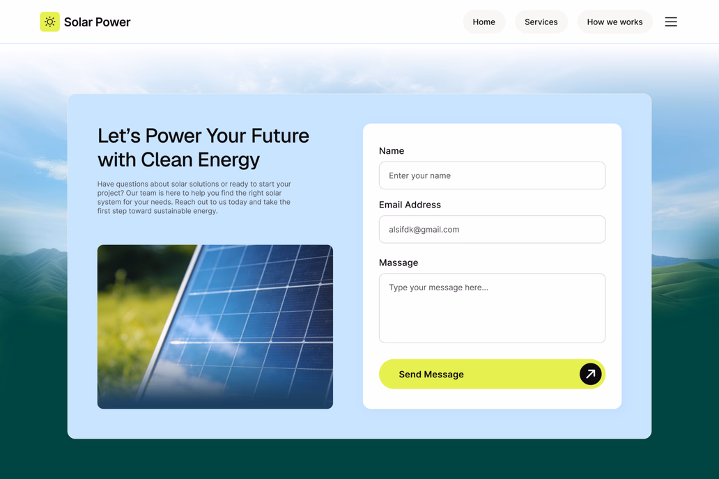 Solar Power- service, Contact Us - 3