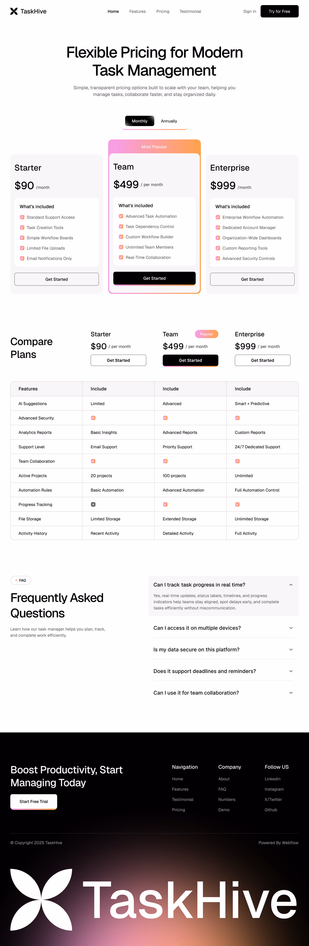 TaskHive- Pricing Page - 2