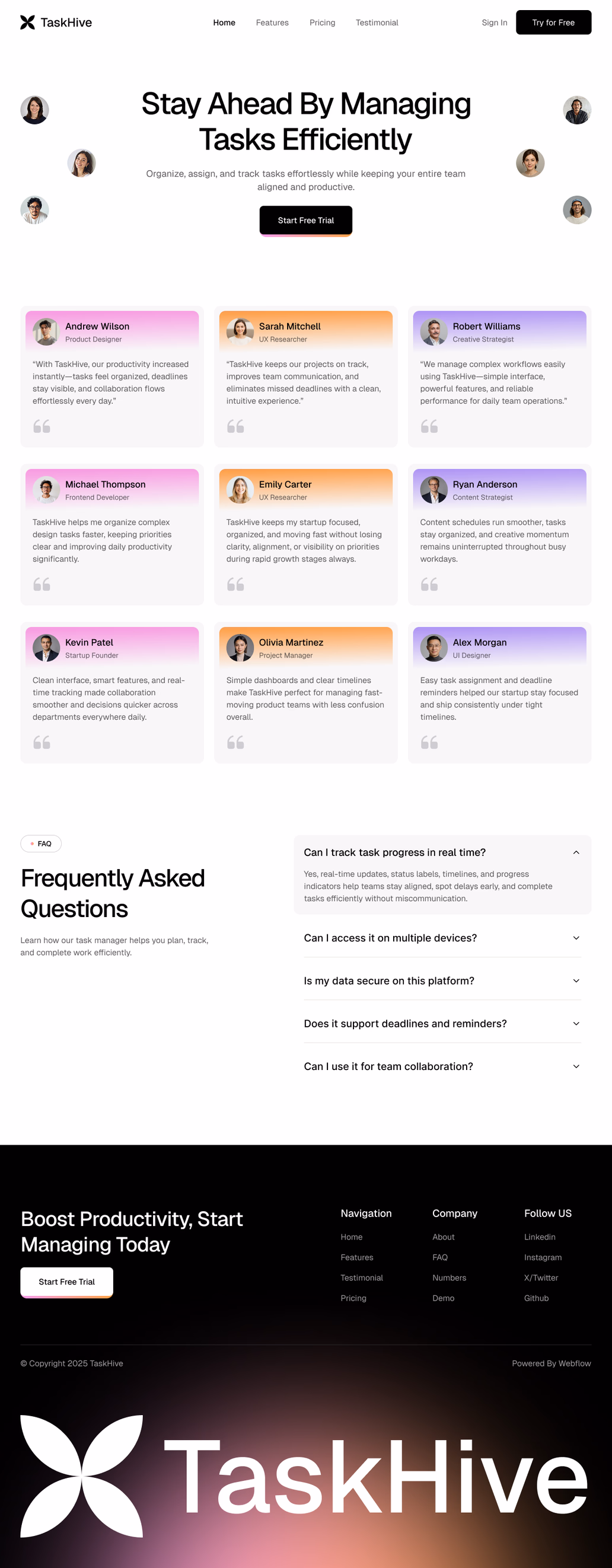 TaskHive- Testimonial Page - 2
