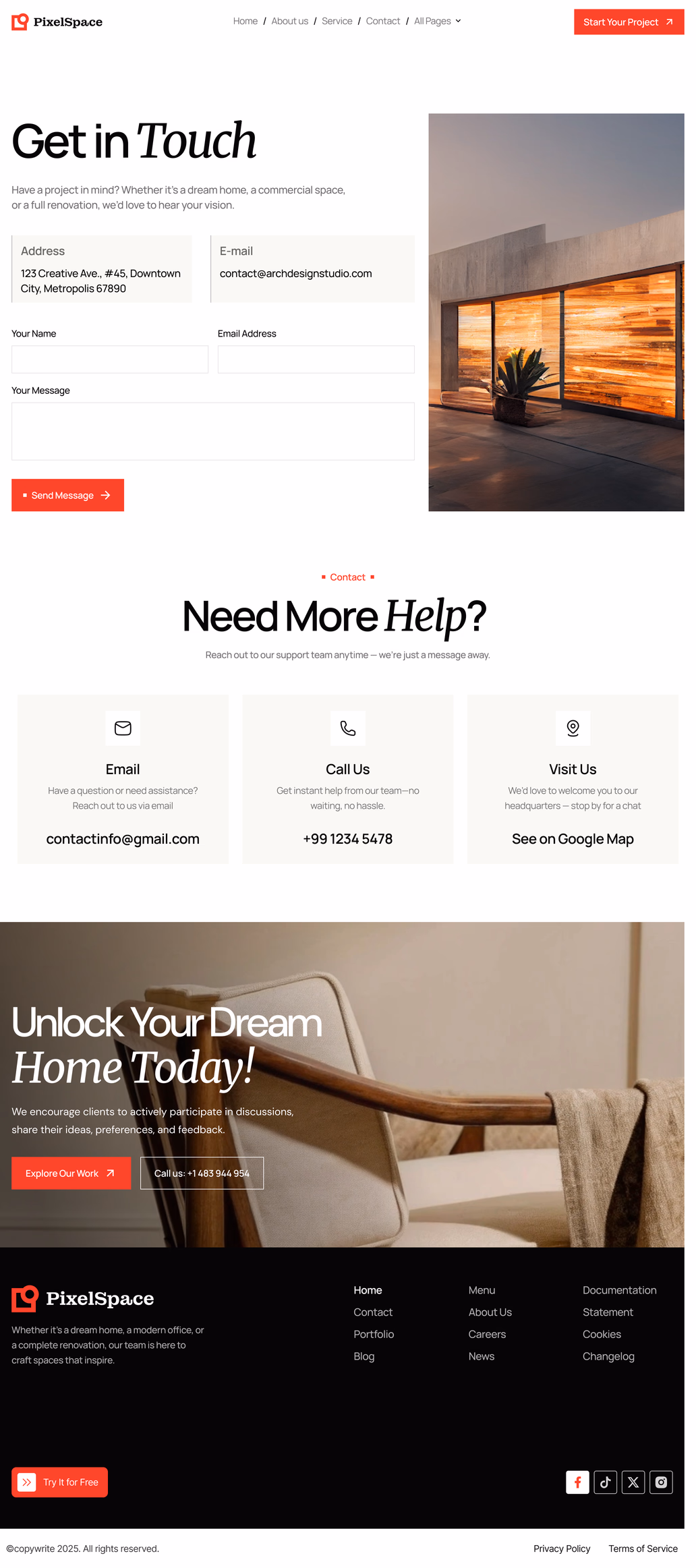 Pixelspac- Real Estate, Contact us - 2