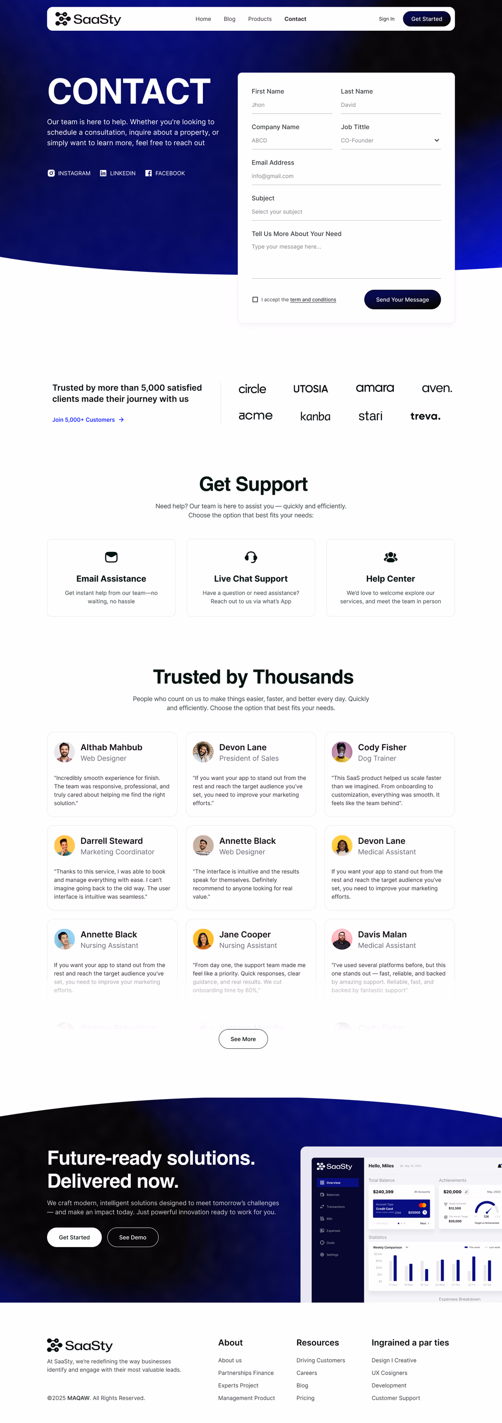 Saasty, Saas - Contact US - 2