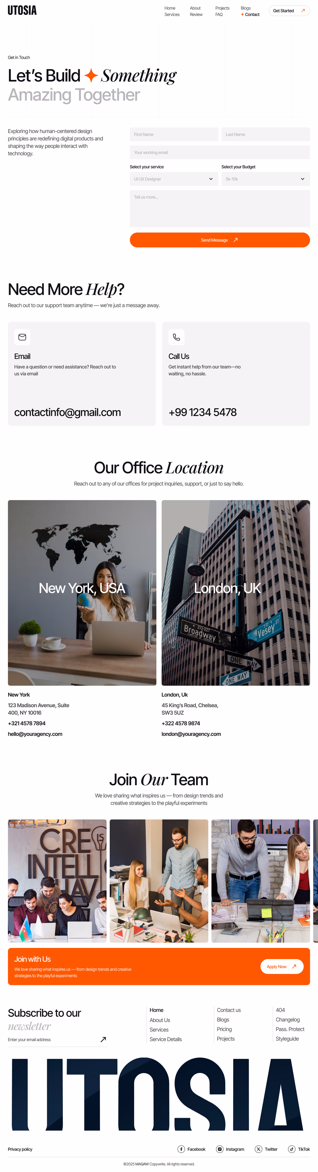 Utosia, Agency - Contact Us - 2