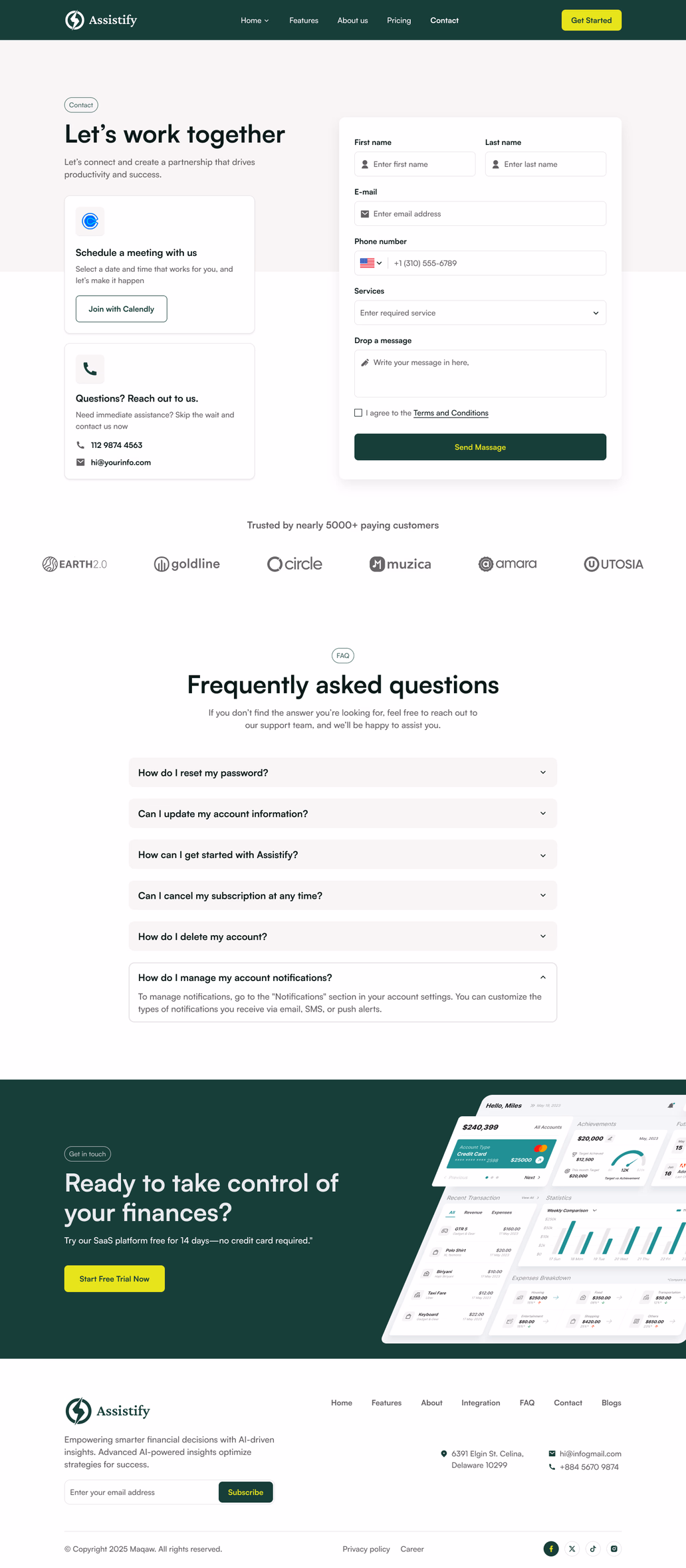 Assistify, SaaS - Contact Us - 2