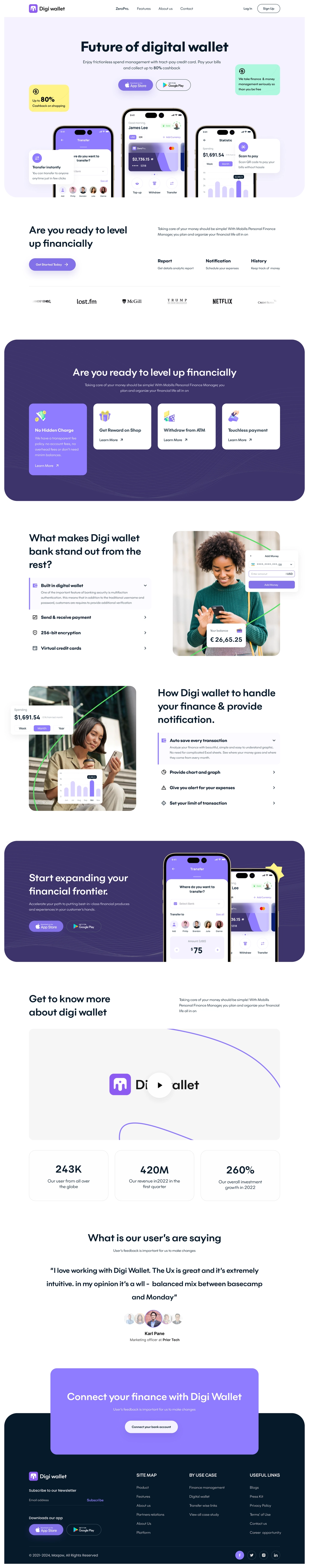 Digi Wallet Finance Landing Page - 2