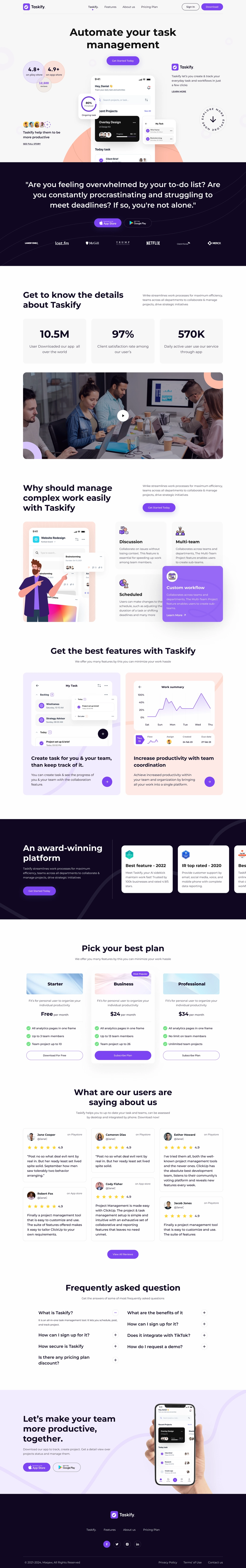 Taskify SaaS Landing Page - 2