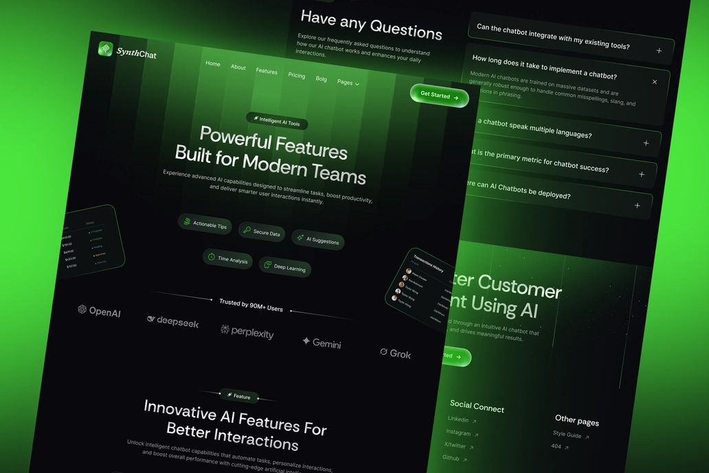 Chatbot SaaS Features Page UI - 3