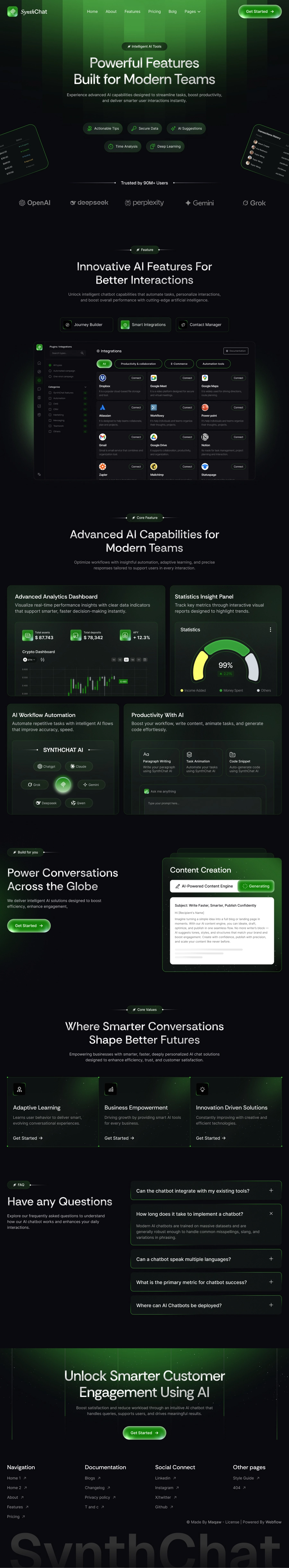 Chatbot SaaS Features Page UI - 2