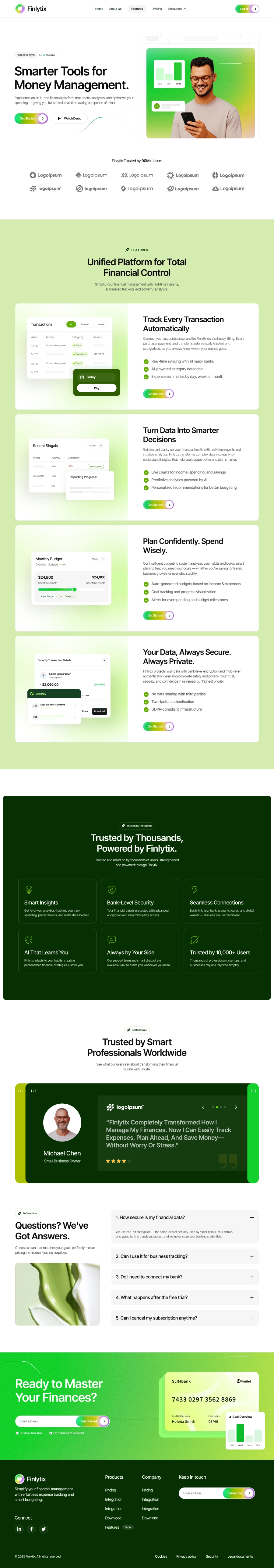 Finance SaaS Features Page Figma UI - 2