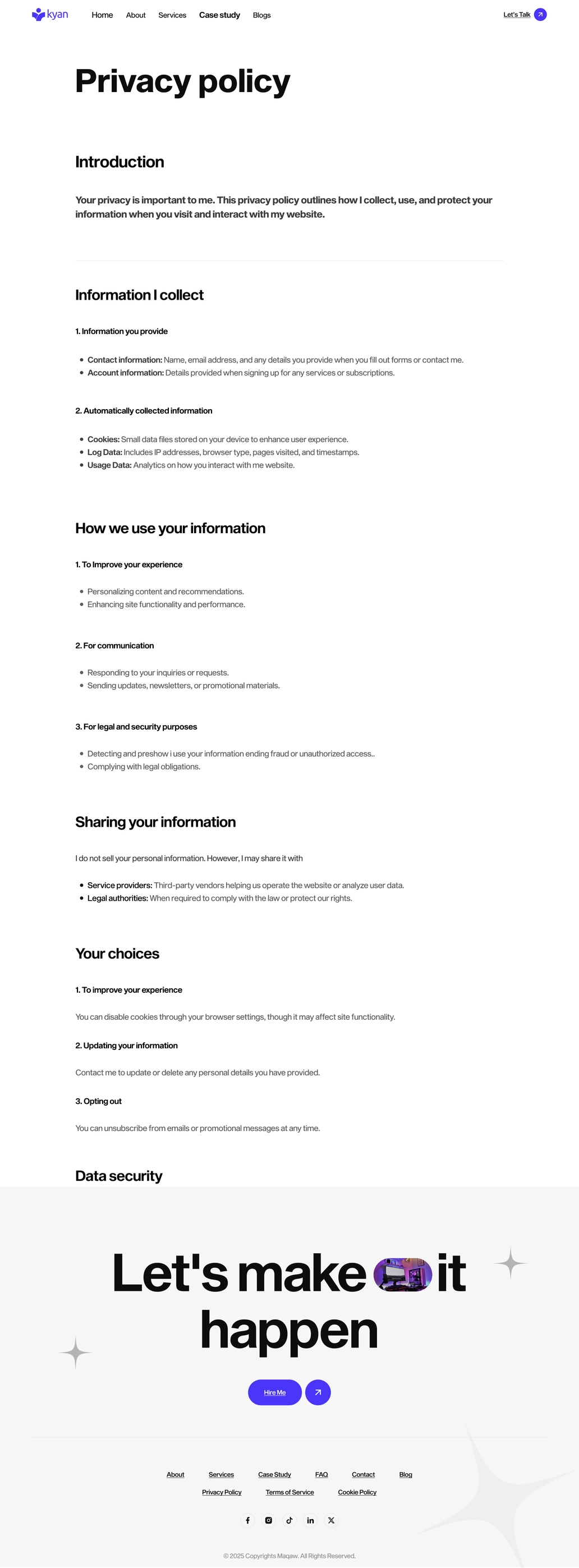 SaaS Privacy Page UI - 2