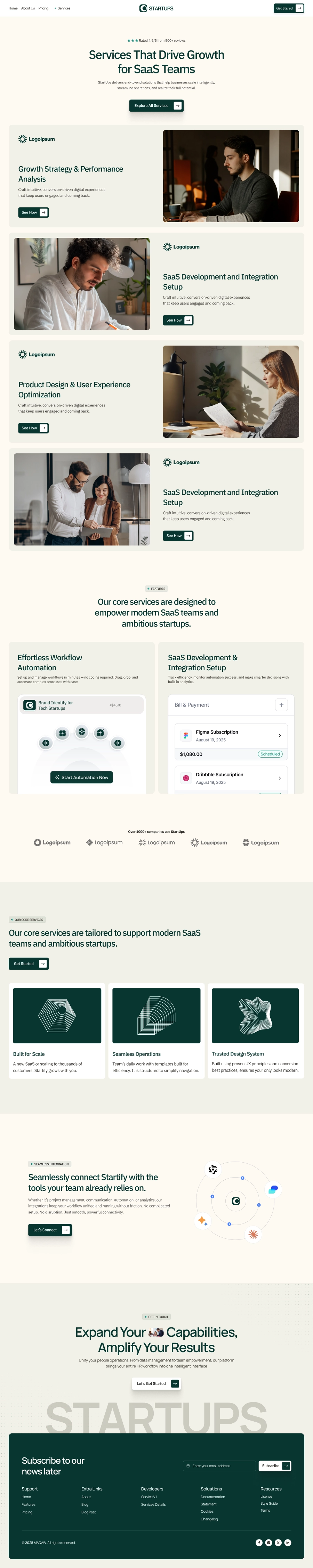 SaaS Service Page UI Design - 2