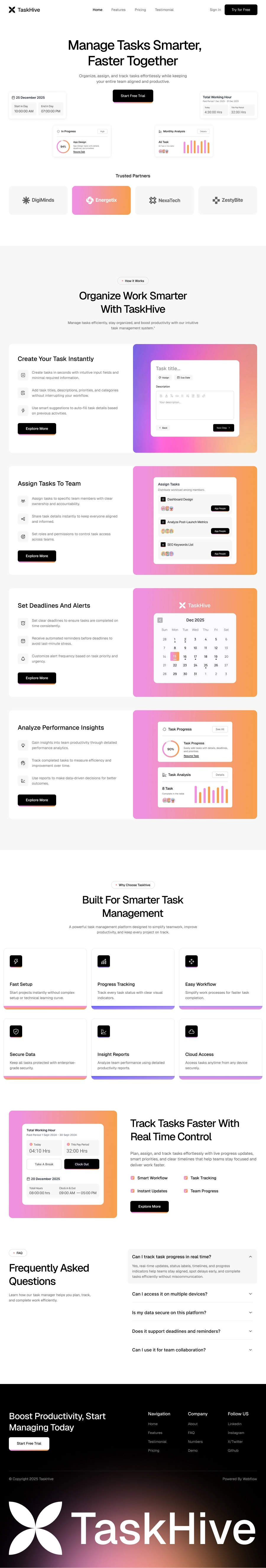 Task Management SaaS Features Page UI Design - 2