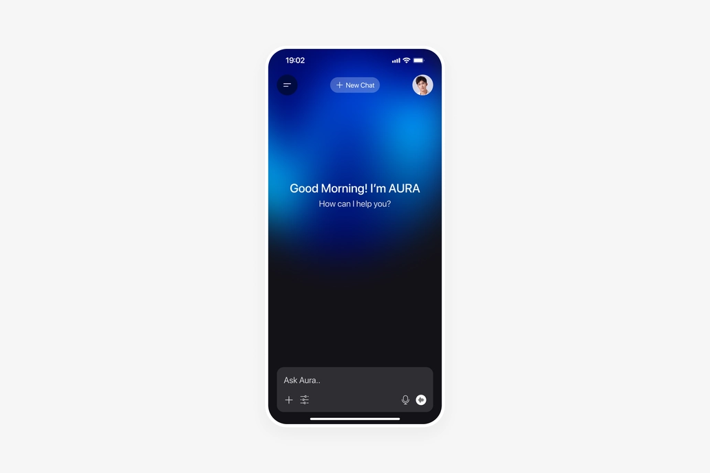 AI Chatbot App Home UI
