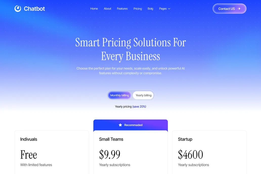 AI chatbot - Pricing Page - 1