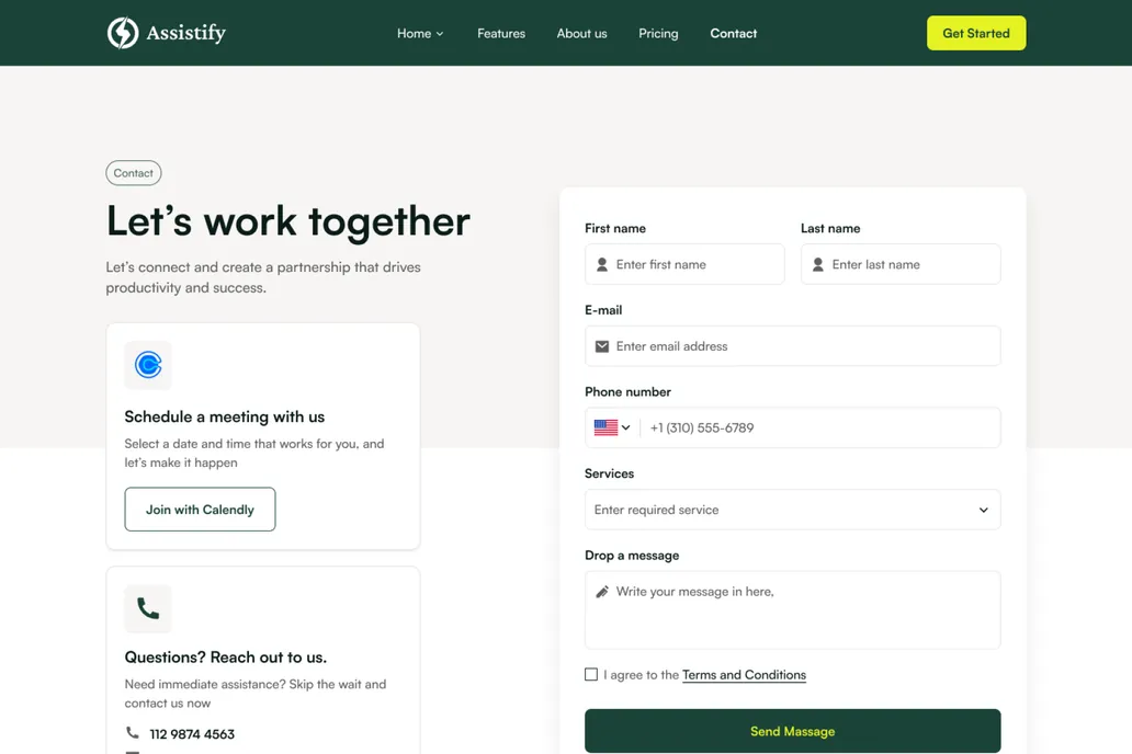 Assistify, SaaS - Contact Us - 1