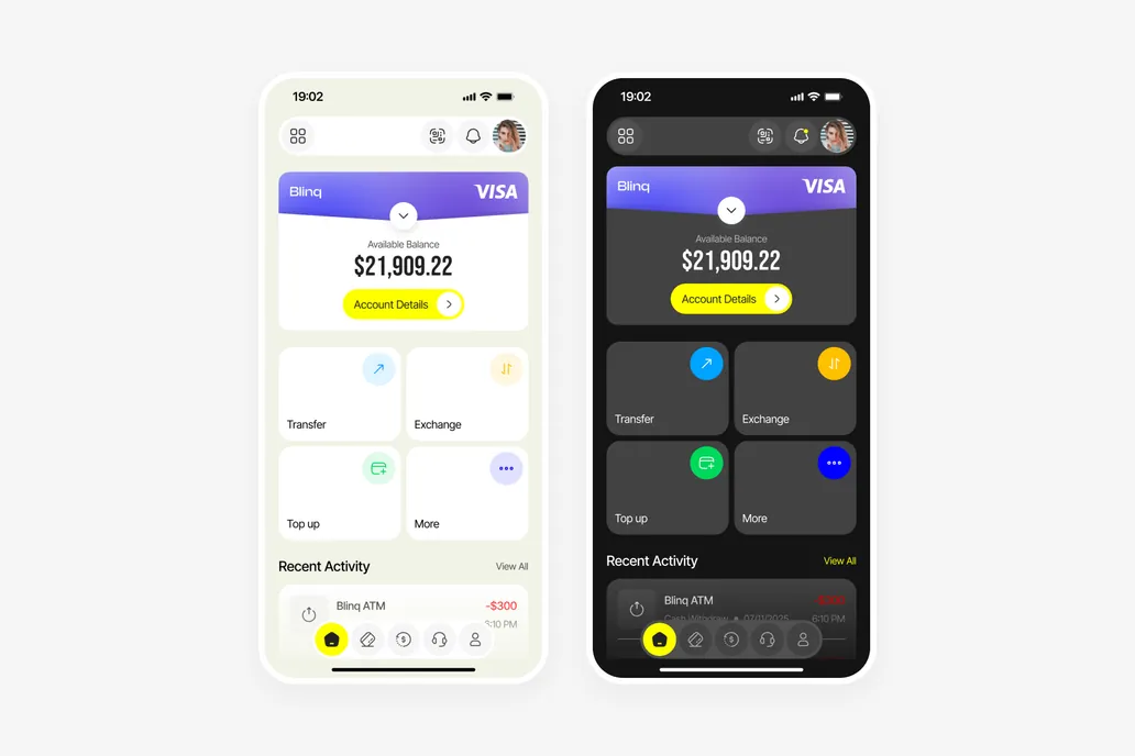 Banking App Home Screen UI