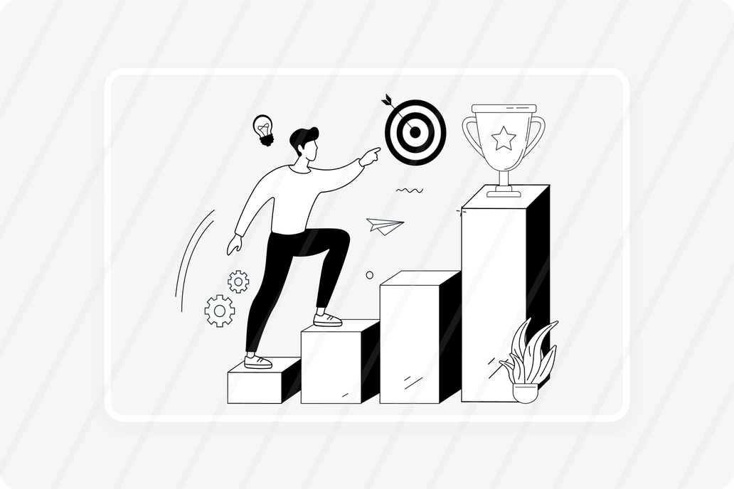  Business Goal achievement growth concept illustration