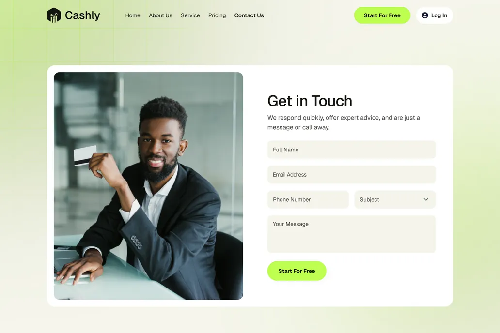 Cashly-fintech, Contact Us - 1