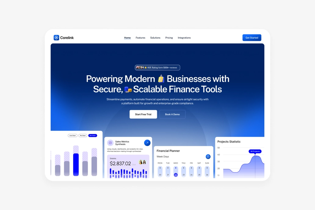 Core Link - SaaS Figma Header