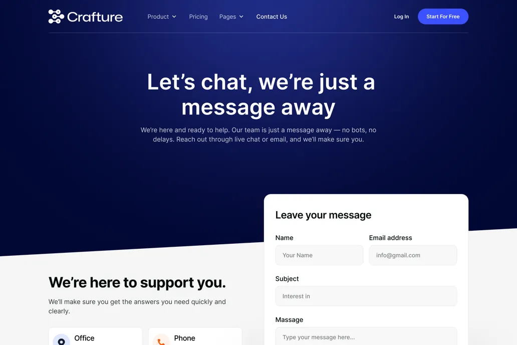 Crafture- Agency, Contact Us - 1