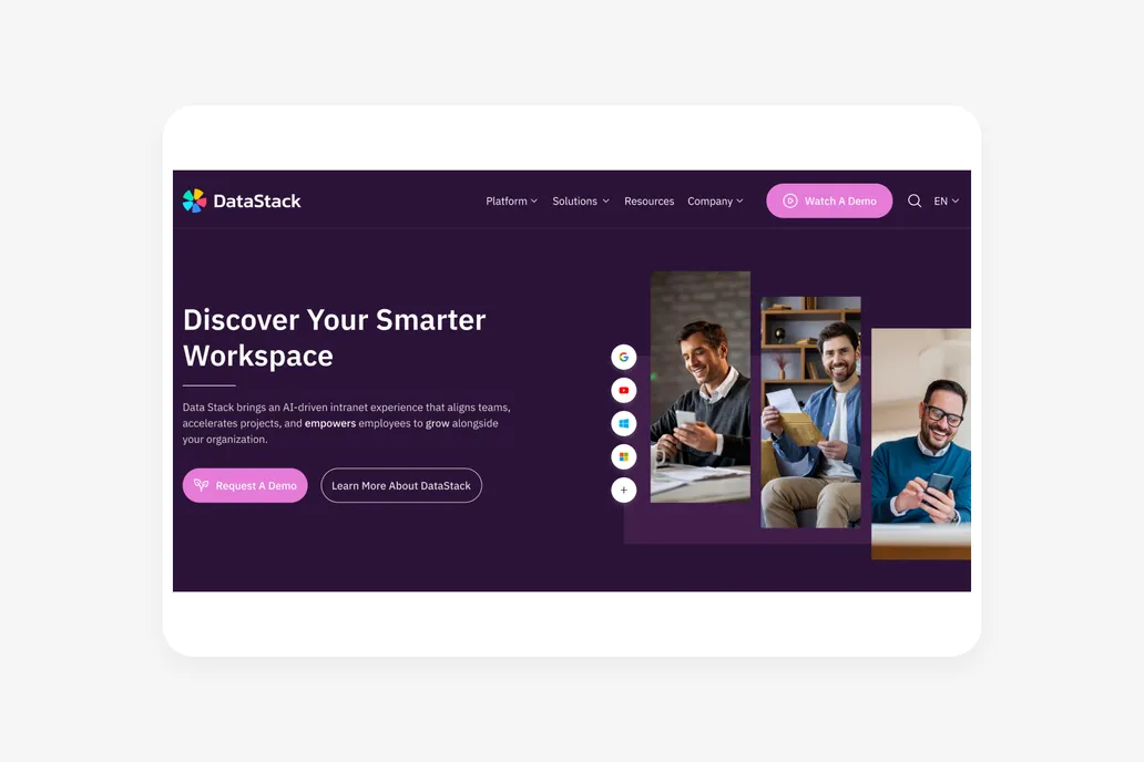 Data Stack - Start Up Figma Header