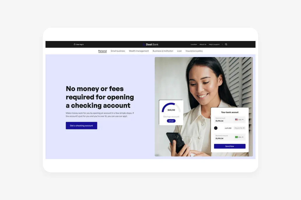 Dost Bank - Fintech Figma UI
