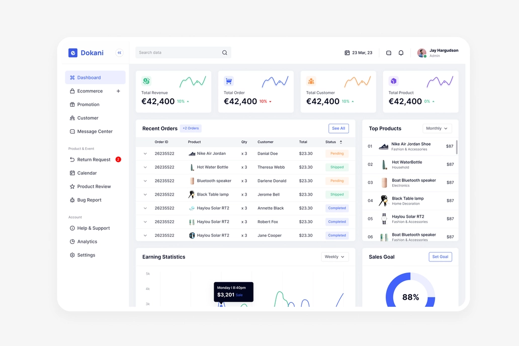E Dokani, Ecommerce - Home Page UI