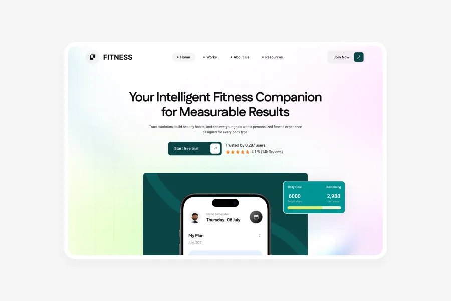 Fitness Figma Header