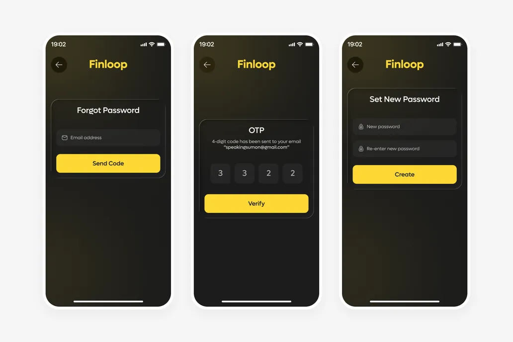 Forget Password Screen UI