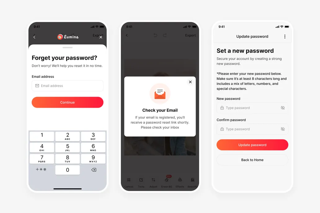 Forget Password UI