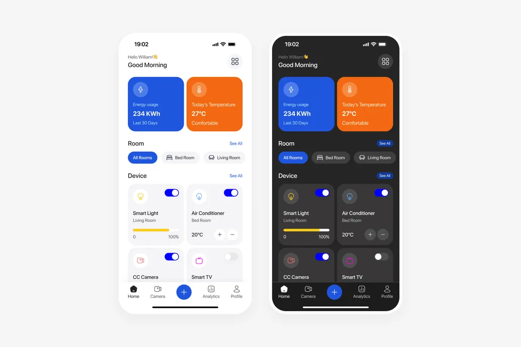 IoT App Home Screen UI