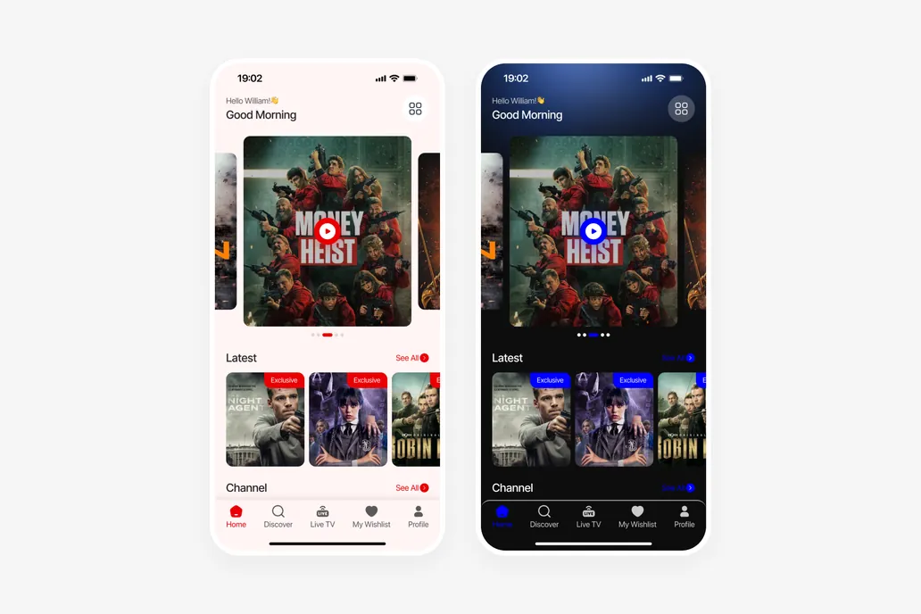 Entertainment App Home Screen UI