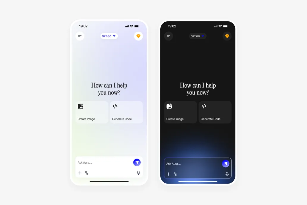 AI App Home Screen UI