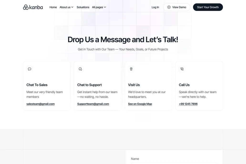 Kanba, agency - Contact  Us - 1