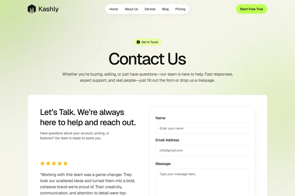 Kashly, Fintech - Contact Us - 1
