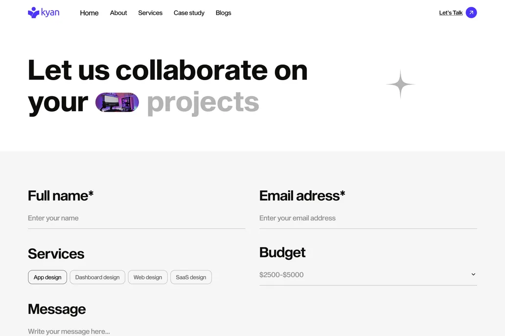 Kyan, Personal Portfolio - Contact Us