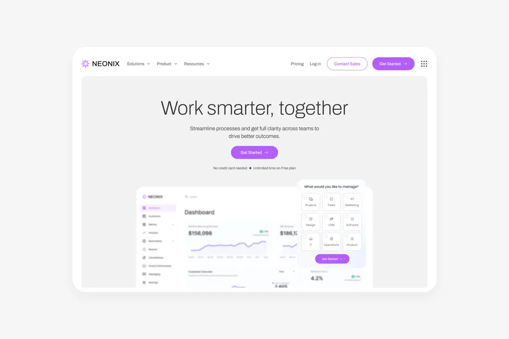 Neonix - SaaS Figma Header