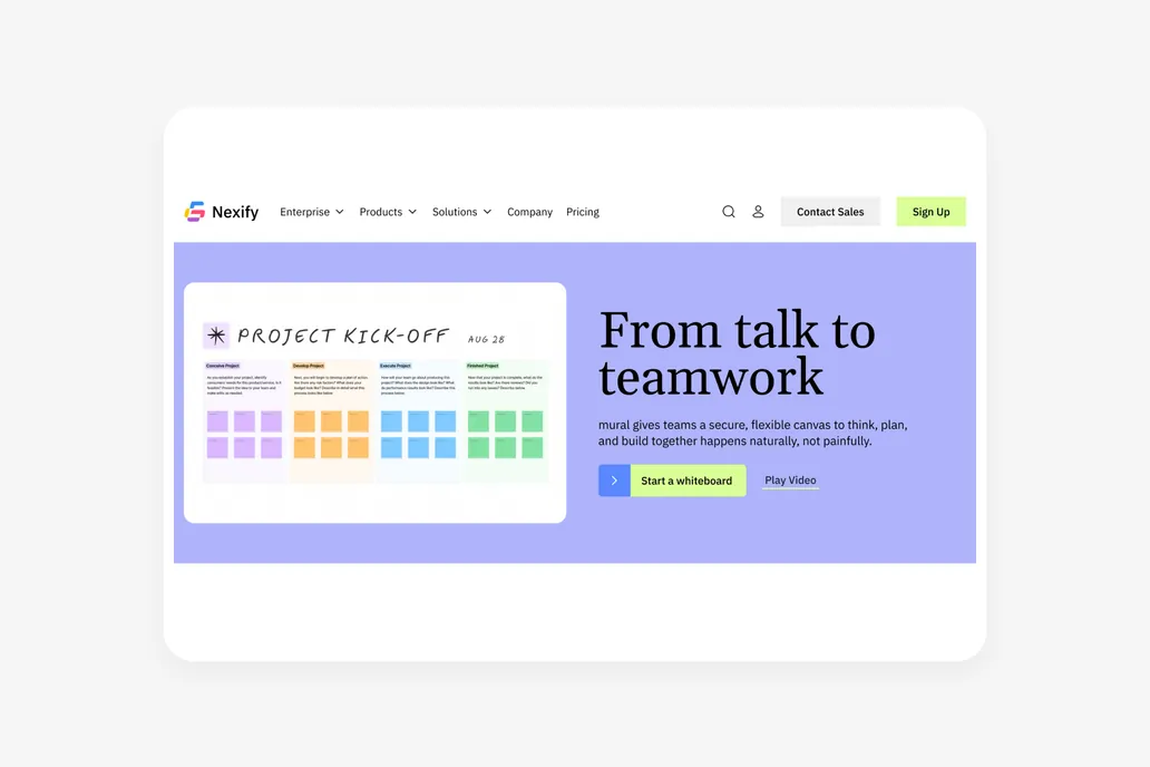 Nexify - Start Up Figma Header