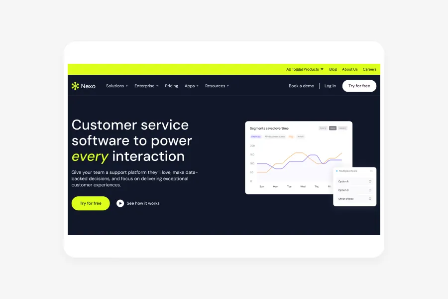 Nexo - SaaS Figma Header