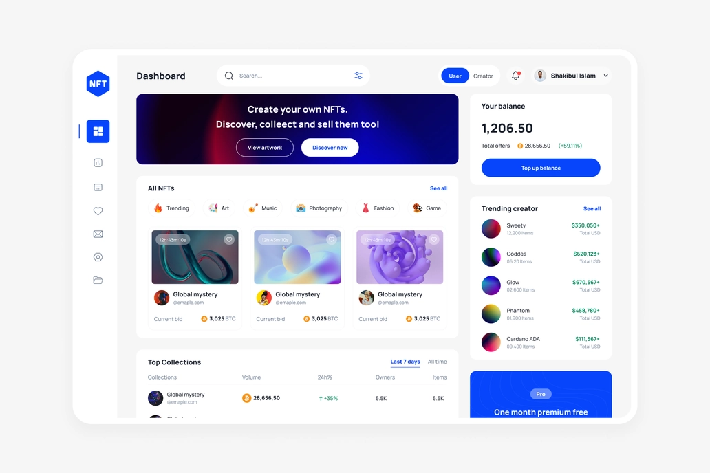 NFT dashboard