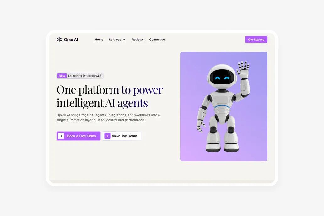 Orxo AI - AI Figma Header