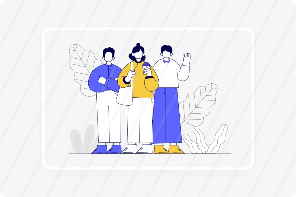 People waving hand concept colorful illustration 
