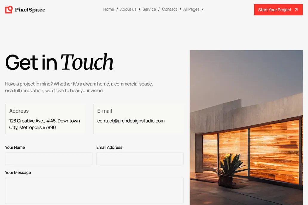 Pixelspac- Real Estate, Contact us