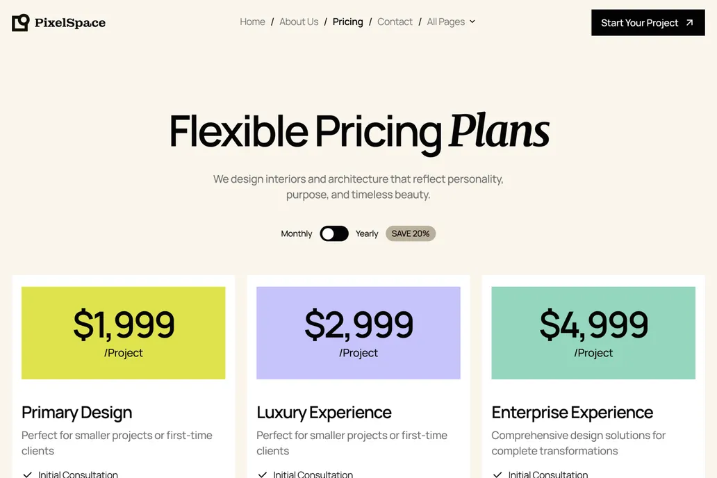 PixelSpace- Pricing Page - 1