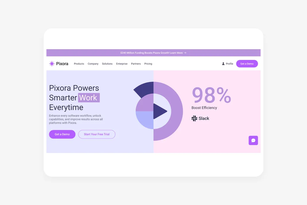 Pixora - Service Figma Header