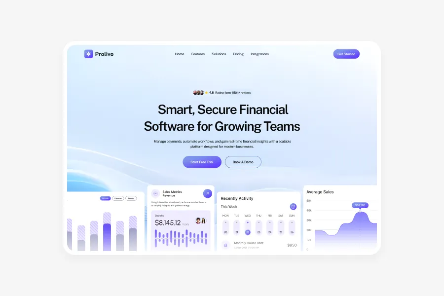 Prolivo - SaaS Figma Header