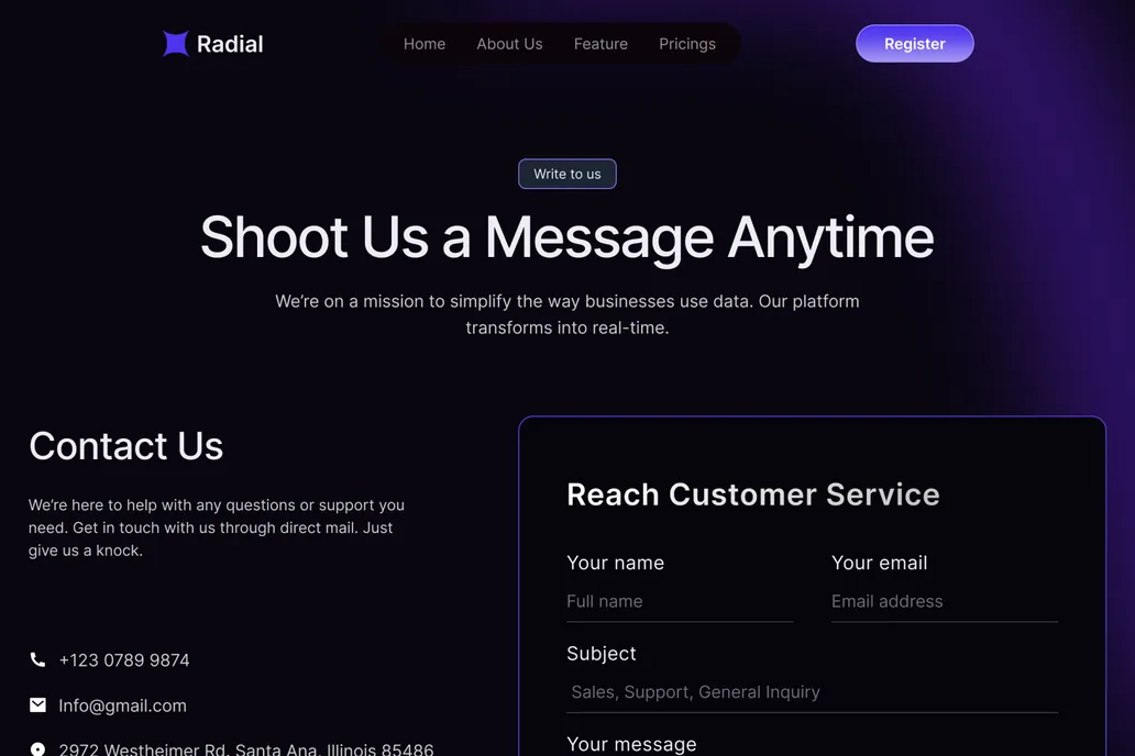 Radial- Agency, Contact us - 1