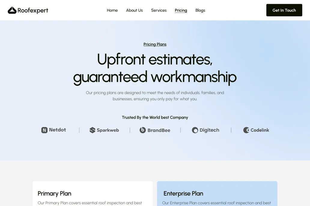 Roofexpert- Pricing Page