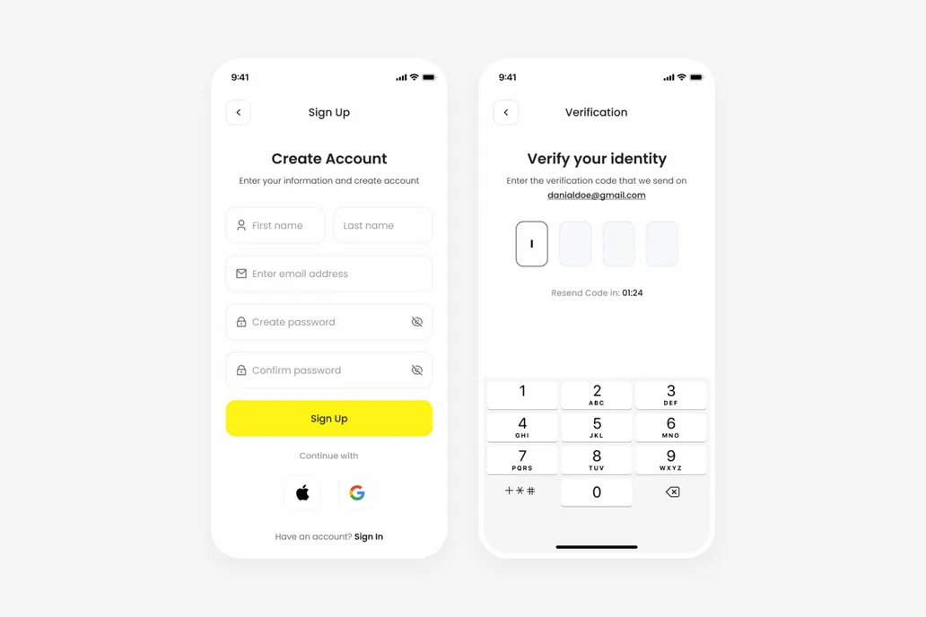 Sign Up Screen UI