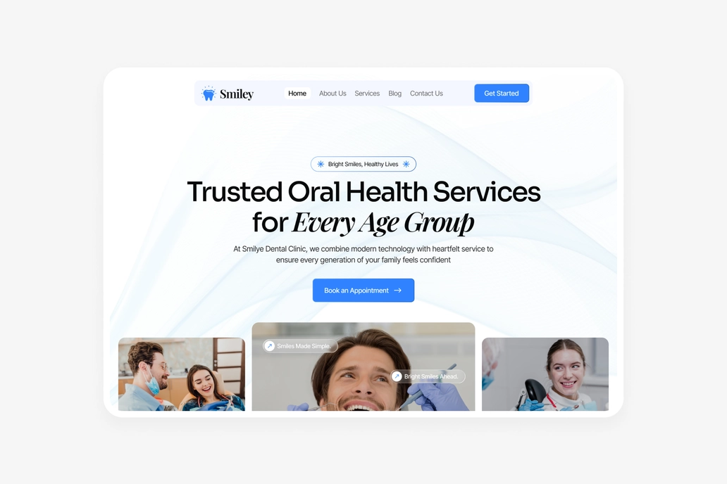 Smiley - Health Care Figma Header