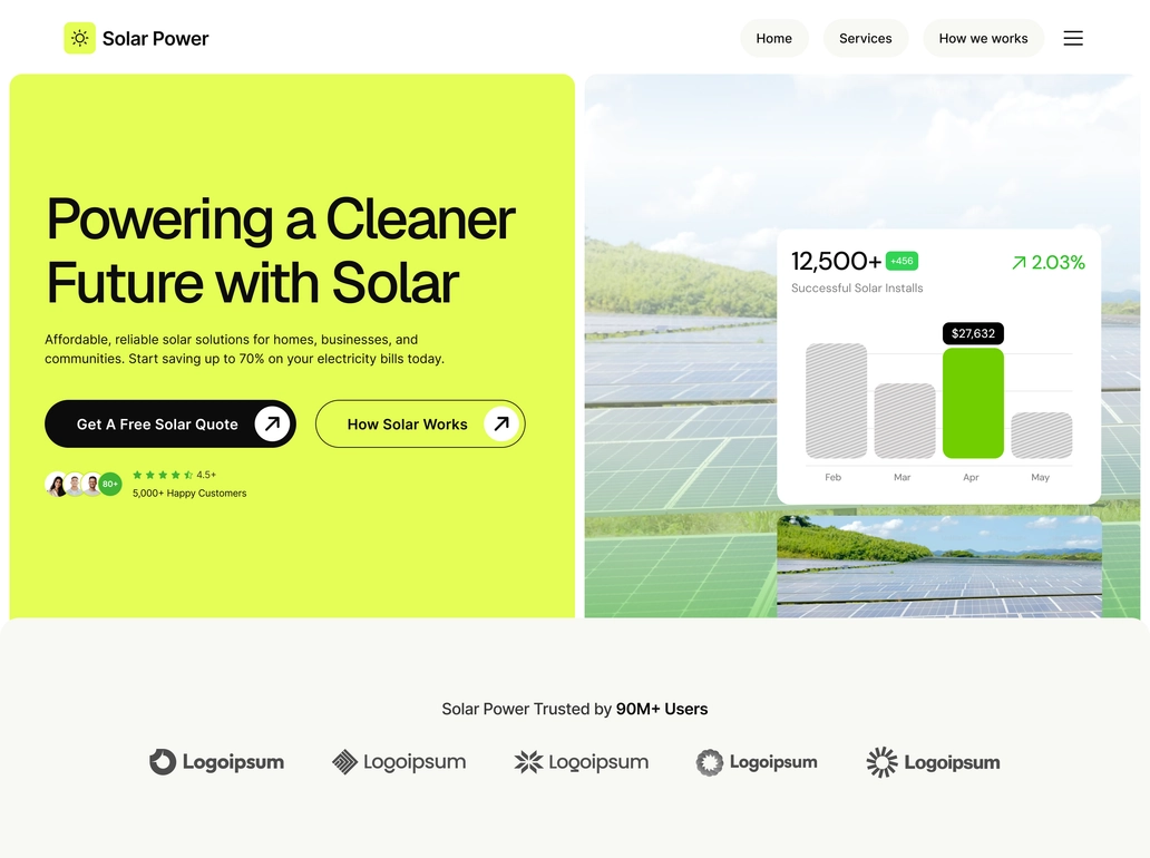 Solar Power 2.0 - Service Figma Header